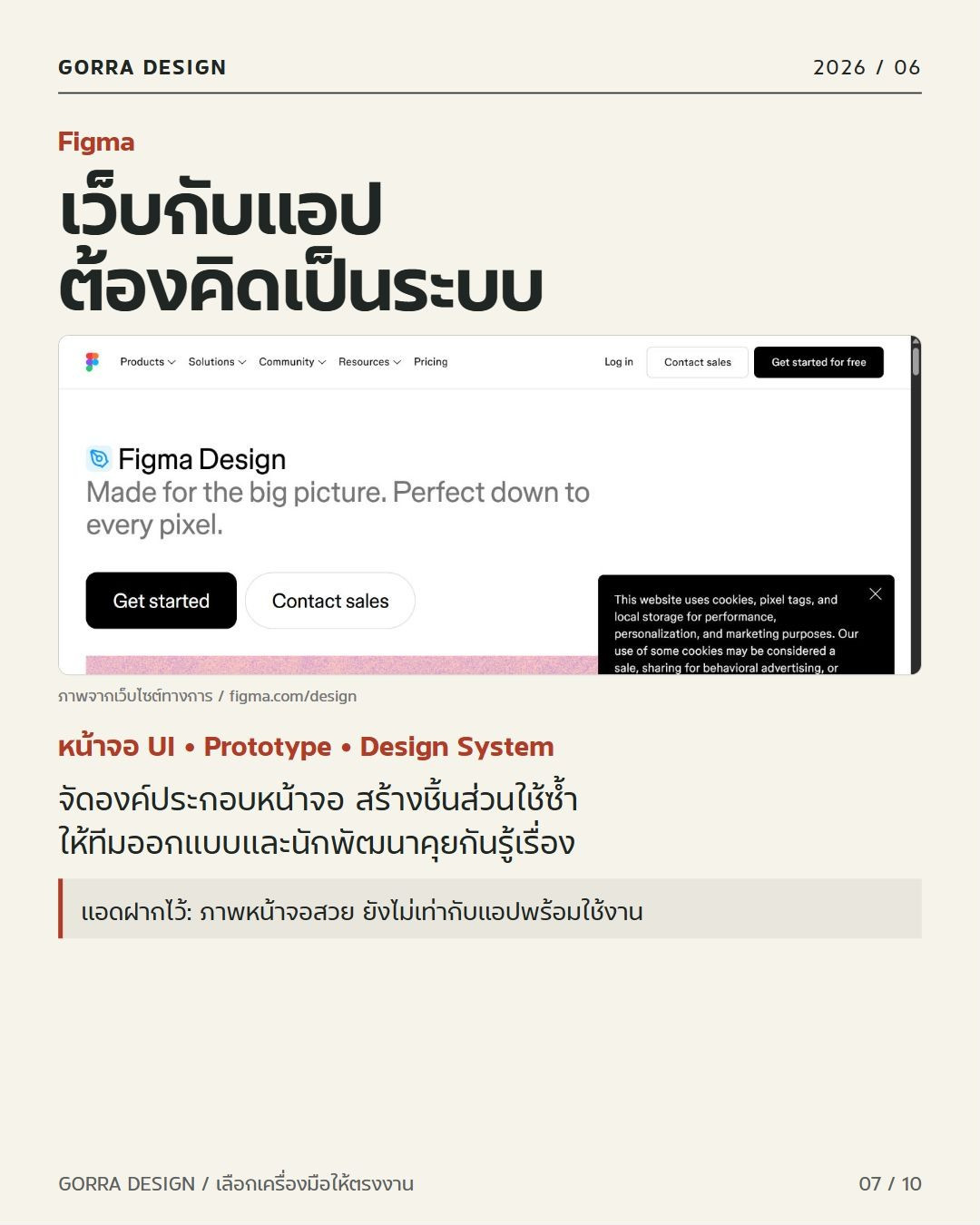 Figma ปี 2026: ออกแบบหน้าจอเว็บ แอป ต้นแบบ และ Design System พร้อมข้อควรระวังในการทำงาน
