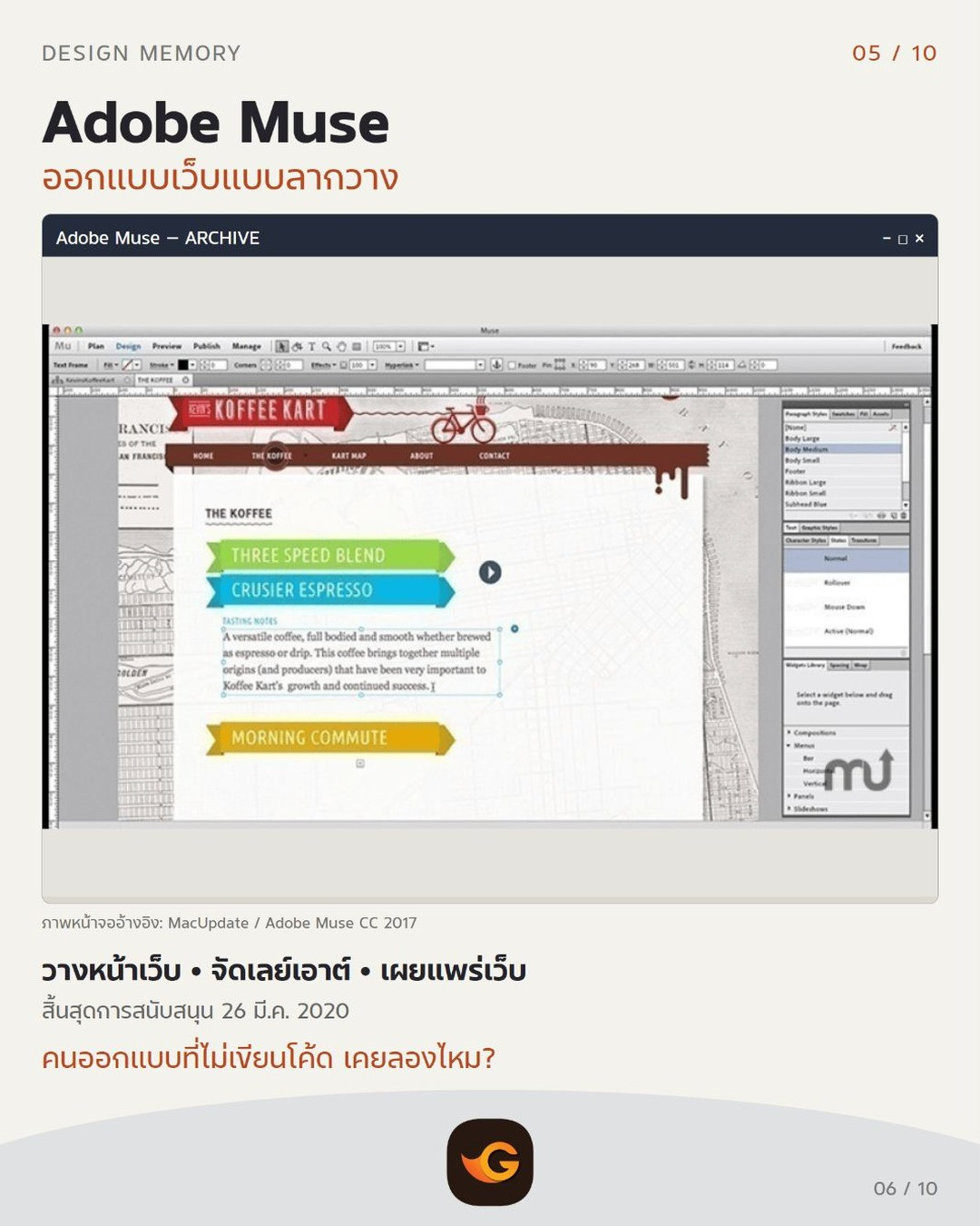 Adobe Muse โปรแกรมกราฟิกในตำนาน: วางหน้าเว็บ • จัดเลย์เอาต์ • เผยแพร่เว็บ