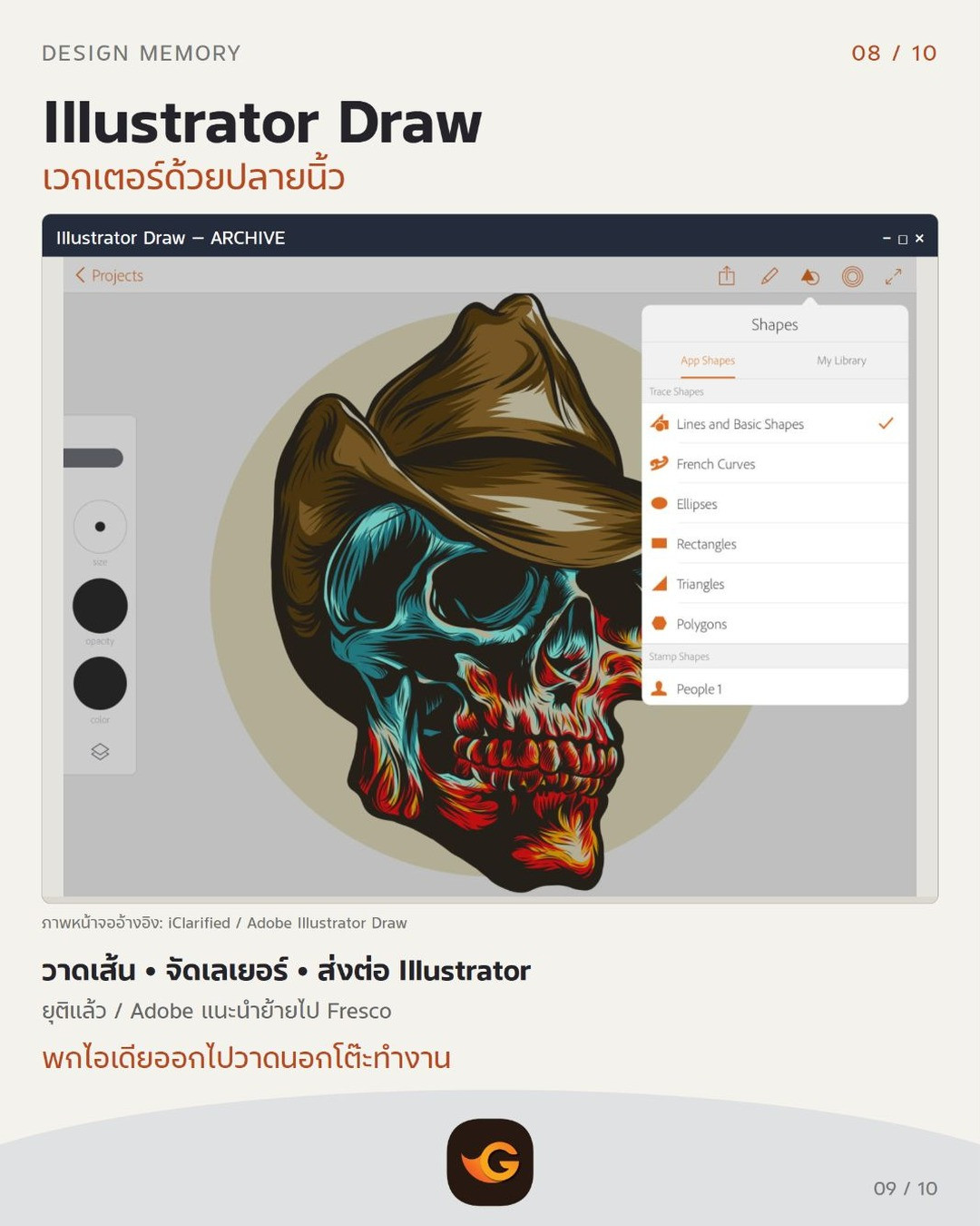 Illustrator Draw โปรแกรมกราฟิกในตำนาน: วาดเส้น • จัดเลเยอร์ • ส่งต่อ Illustrator